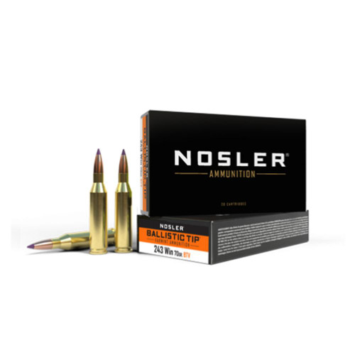 Nosler Varmint 243 Win Ammo 70gr Ballistic Tip 20 Rounds - 40041