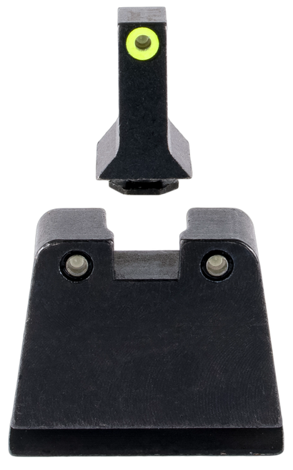 Trijicon Suppressor/Optic Height Sights Green/Tritium Yellow Outline Front Sight-Green Black Rear Glock 42/43/43X Slim Frame