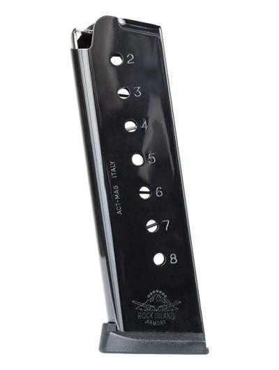 Rock Island Armory Act- Full Size 1911 45 ACP 8rd Magazine, Blued - 54169