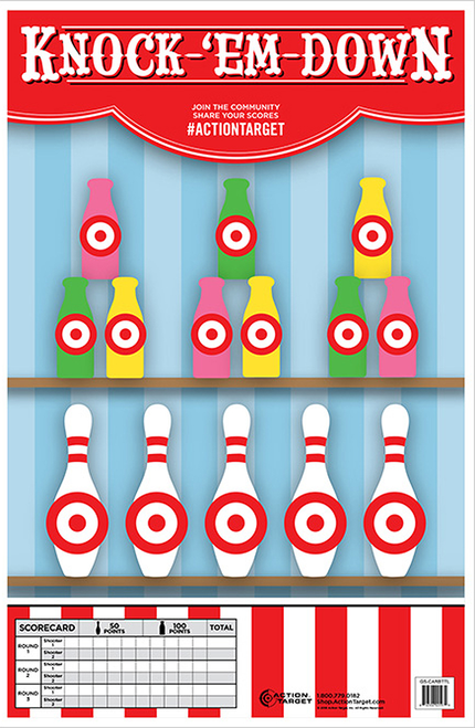 Action Target Entertainment Knock-'Em-Down Bottles/Pins Paper Hanging