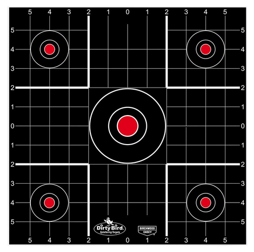 Birchwood Casey Dirty Bird Bullseye Tagboard Hanging 12" Black/Red 12 Pack - 35212