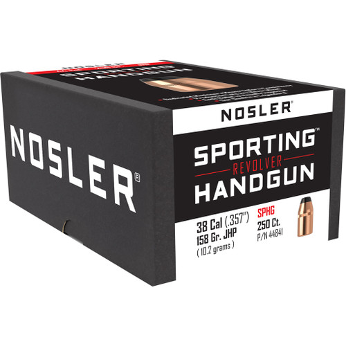 Nosler Sporting Handgun Revolver Bullet .38 Cal 158gr Jacketed Hollow Point 250 - 44841
