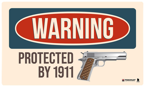 TekMat Warning Protected By 1911 Door Mat