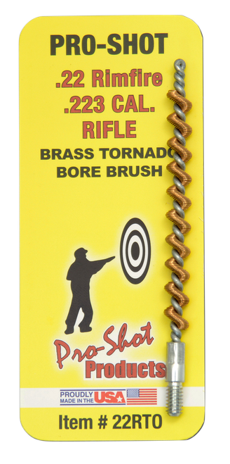 Pro-Shot Tornado Bore Brush .22/ .223/ 5.56mm Cal Rifle #8-32 Thread Brass - 22RTO