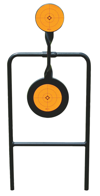 Caldwell Plink n Swing Double Spin Target Handgun Steel Black/Orange Impact Enhancement Motion 4.25"