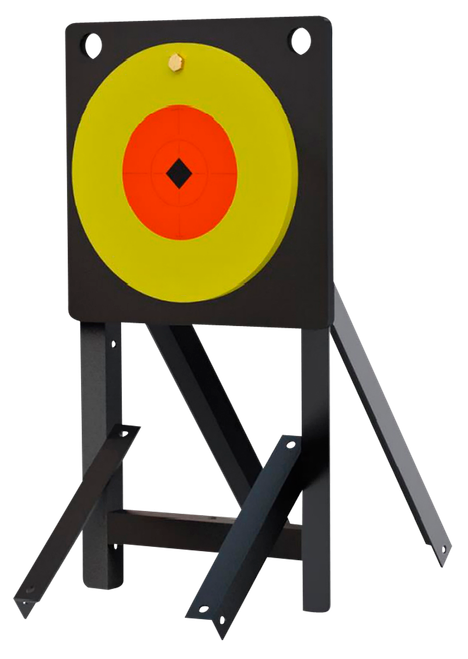 Birchwood Casey Large Range Spoiler Alert 10" Orange/Yellow AR500 Steel Bullseye 0.50" Thick Includes Crosshair Sticker