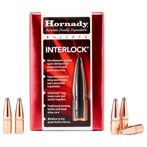 Hornady InterLock RN .30 Cal .308 150gr Bullets, 100 Count - 3035