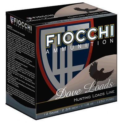 Fiocchi Field Dynamics Dove & Quail 12 Gauge Ammo 2-3/4" 1-1/8oz #8 25 Rounds - 12GTX188