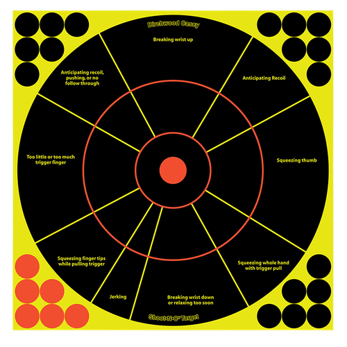 Birchwood Casey Shoot-N-C Reactive Target Self-Adhesive Paper Black/Yellow/Red - 34075