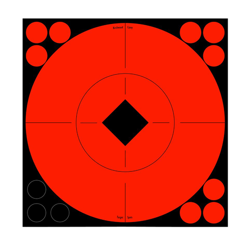 Birchwood Casey Target Spots Self-Adhesive Paper Black/Red 8" Bullseye 8 Pack