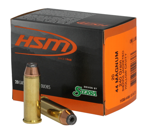 HSM Pro Pistol 44 Rem Magazine 240 gr Jacketed Hollow Cavity 20 Per Box/ 20 Case