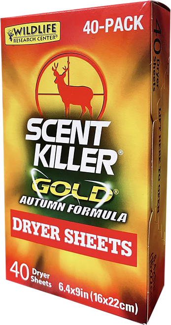 Wildlife Research Scent Killer Gold Autumn Dryer Sheets Odor Eliminator 40 Pack