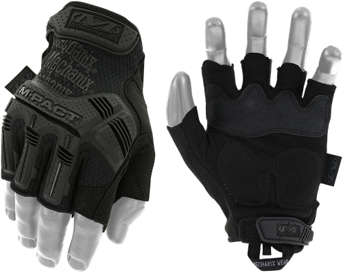 Mechanix Wear M-Pact Covert Black Fingerless Synthetic Leather XL TPR Closure - MFL55011