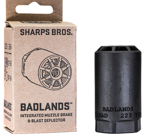 Sharps Bros Badlands Muzzle Brake/Blast Deflector Heat Treated 17-4 - BAD02