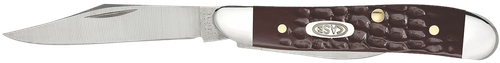 Case Peanut 2.10"/1.53" Folding Clip/Pen Plain As-Ground Tru-Sharp Stainless Blade/Brown Jigged Synthetic Handle