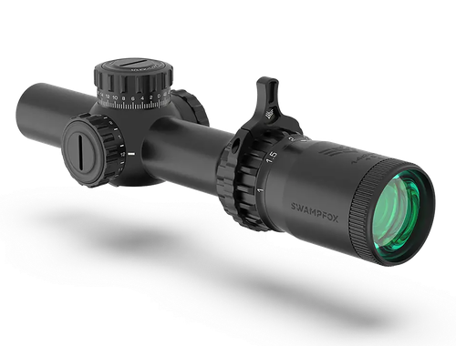 Swampfox Optics Tomahawk II Black 1-6x 24mm 30mm Tube Bright Fiber Optic Red Reticle