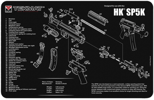 Beck Tek Llc TekMat HK SP5K Cleaning Mat Black/White Rubber 11"x17" Parts Diagram