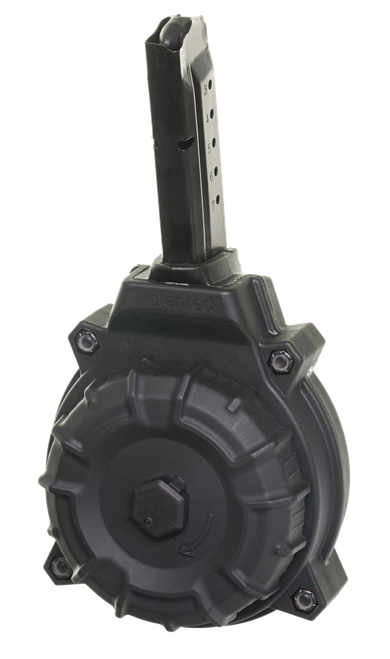 ProMag Standard S&W M&P Shield DuPont Zytel 9mm 50rd Drum Magazine, Black - DRMA15