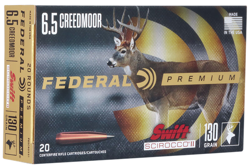 Federal Premium 6.5Creedmoor 130gr Swift Scirocco II 20 Per Box/10 Case