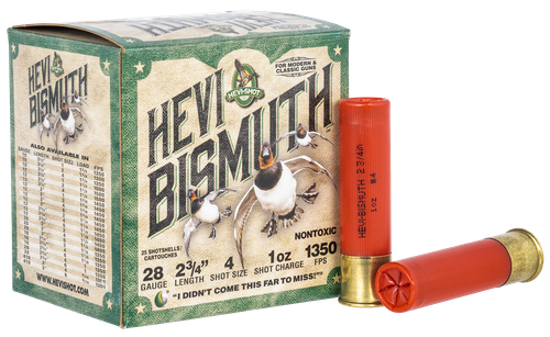 Hevishot Hevi-Bismuth 28 Gauge Ammo 2-3/4" 1oz #4 25 Rounds - HS18704