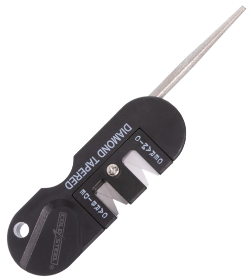 Cold Steel 3-In-1 Knife Sharpener Black Carbide/Ceramic