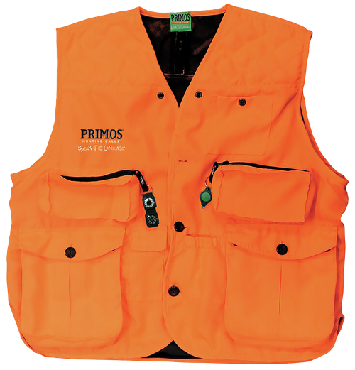 Primos Gunhunter's Hunting Vest 3XL Blaze Orange Features Compass & LED Light - 65705