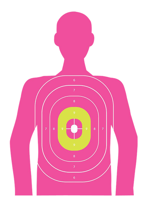 EZ-Aim In the Pink Paper Works w/Handgun/Shotgun/Airsoft Gun/BB Guns/Pellet 12 x 18 8 Pack