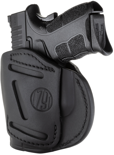 1791 Gunleather 4-Way IWB/OWB Size 04 Stealth Black Belt Clip Fits Glock 26 - 4WH4SBLR