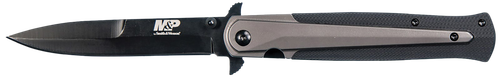 SW Knives M&P Tactical Stiletto 4" Folding Spear Point Plain Stainless Steel Blade FRN Black/FDE Includes Pocket Clip