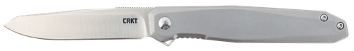 Columbia River CRKT Facet 3.37" Folding Sheepsfoot Plain Satin D2 Steel Blade/ Stainless Handle Includes Pocket Clip