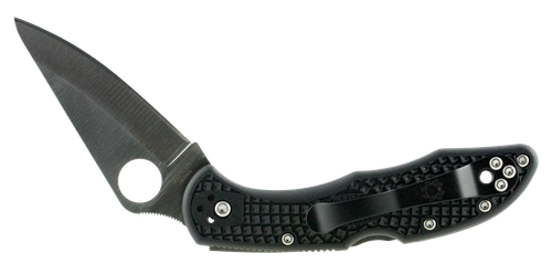Spyderco Delica 4 2.88" Folding Drop Point Plain VG-10 Blade/Black FRN Handle - C11PBK