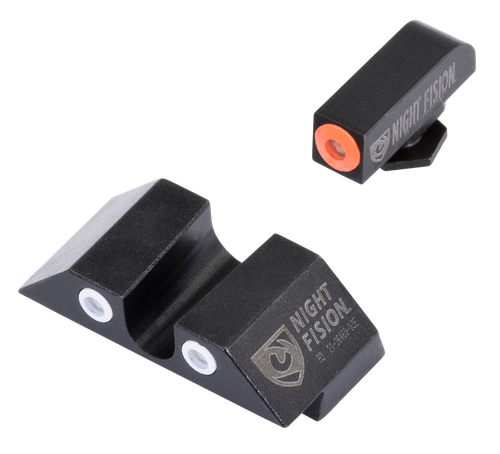 Night Fision Tritium Sights For Glock Green Orange Outline Front Sight- White - GLK001007OGW