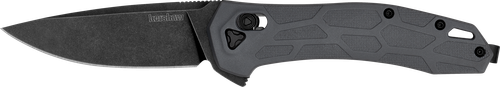 Kershaw Covalent Mid-Size 3.20" Folding Drop Point Plain Black Oxide Blackwash D2 Steel Blade Gray Textured Pockets Glass Filled Nylon Handle Includes Pocket Clip