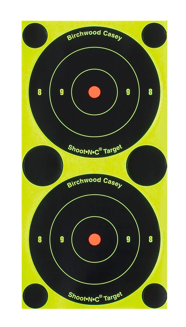 Birchwood Casey Shoot-N-C Reactive Target Self-Adhesive Paper Black/Yellow 3" Bullseye 240 Pack