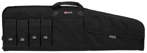G*Outdoors GPS Bags Single Rifle Case Black 600D Polyester w/ Mag Pouch Lockable Zippers & Fleece-Lining