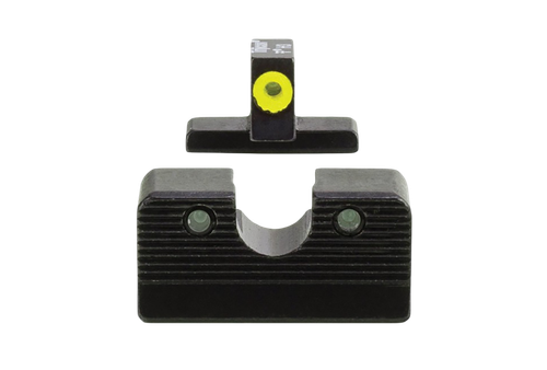 Trijicon HD XR Night Sight Set Green Tritium/Yellow Outline Front Rear Black - 600999