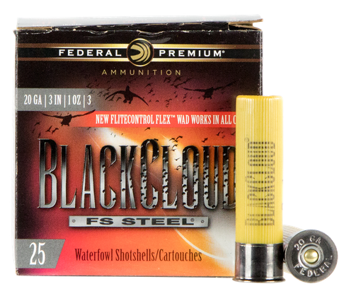 Federal Black Cloud FS 20Gauge 3" 1oz 3Shot 25 Per Box/10 Case