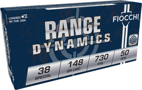 Fiocchi Range Dynamics Lead 38 Special Ammo 148gr Wadcutter 50 Rounds - 38LA
