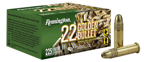 Remington Golden Bullet Plated 22 LR Ammo 36gr HP 225 Rounds - 21229