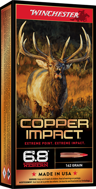 Winchester Ammo Copper Impact 6.8Western 162gr Copper
