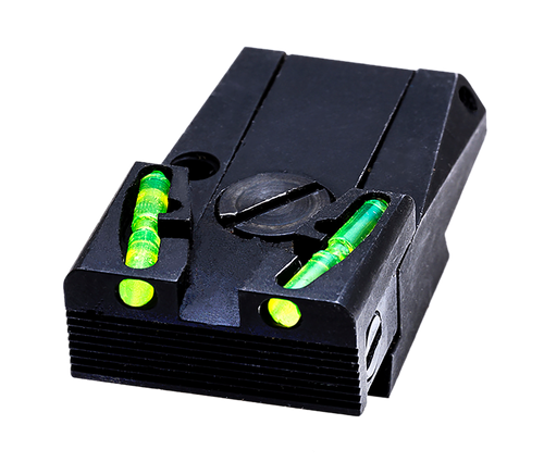 HiViz Adjustable Rear Sight Ruger MK I II III & IV Green Fiber Optic - MKAD211