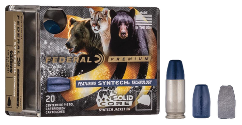 Federal Premium 40S&W 200gr Solid Core Synthetic Flat Nose 20 Per Box/10 Case