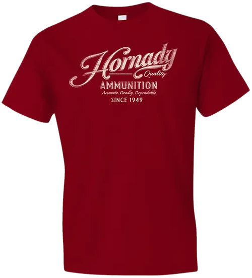 Horizon Design Hornady Gear Vintage Script Red Cotton Semi-Fitted XL - 31874