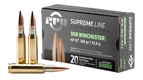 TR&Z PPU Tr&Z Supreme Line 308 Win Ammo 168gr Sierra MatchKing BTHP 20 Rounds - PPMK308