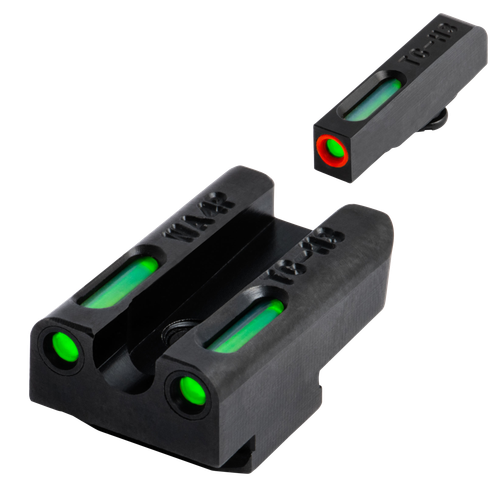 TruGlo TFX Pro Black Green Tritium Fiber Optic Orange Outline Front Sight Rear - TG13WA4PC