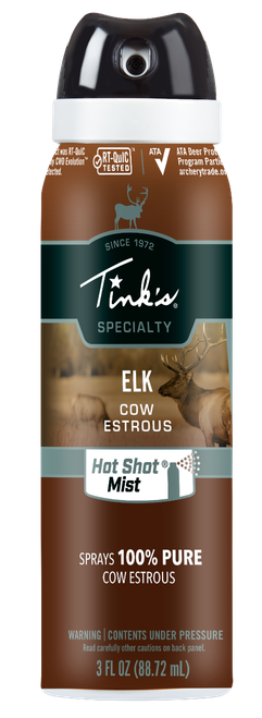 Tinks Hot Shot Mist Attractant Elk Cow in Estrous Scent 3 oz Aerosol