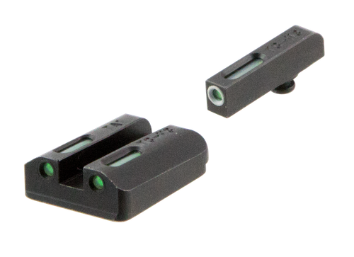 TruGlo TFX Black | Green Tritium Fiber Optic White Outline Front Sight Rear