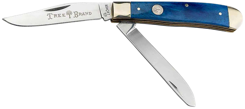 Boker Trapper 2.0 Clip Point/Spey Plain D2 Steel Blade Blue Jigged Bone Handle