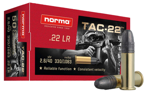 Norma Ammunition Tac 22LR 40gr Lead Round
