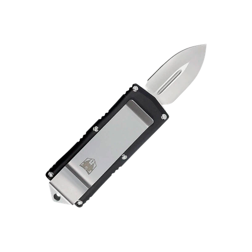 CobraTec Knives Money Clip 1.75" OTF Plain D2 Steel Blade/Black Aluminum Handle Includes Pocket